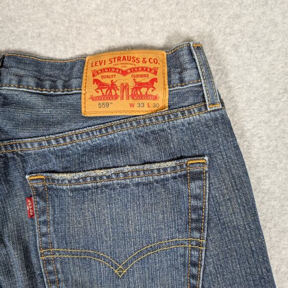 Levi’s 559 Relaxed Straight Fit Jeans Mens W33 Medium Wash Y2K Utility Retro - Picture 5 of 13